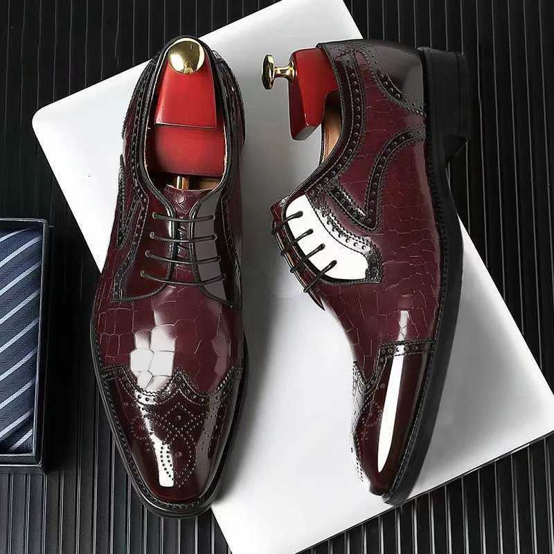 Luxury Mens Dress Shoes High Quality Business Leather Shoes Pointed Toe Trend Man Wedding Shoe Durable Men Shoes 38-48 Shoes Y250715