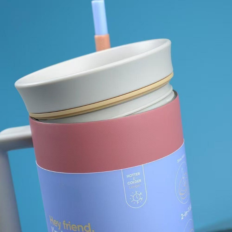 2025 New Owala Durable Stainless Steel Triple Layer Insulated Travel Tumbler with Spill Resistant Lid Straw and Carry Handle BPA Free 40 oz Ice Coffee