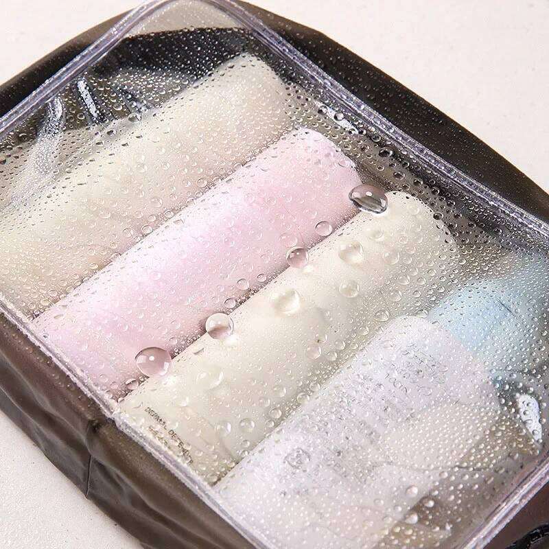 1PCS Travel Organizer Bath Toiletry Wash Storage Case Black Red Blue Zipper Clear Makeup Bags Pouch Women's Cosmetic Bag X250716