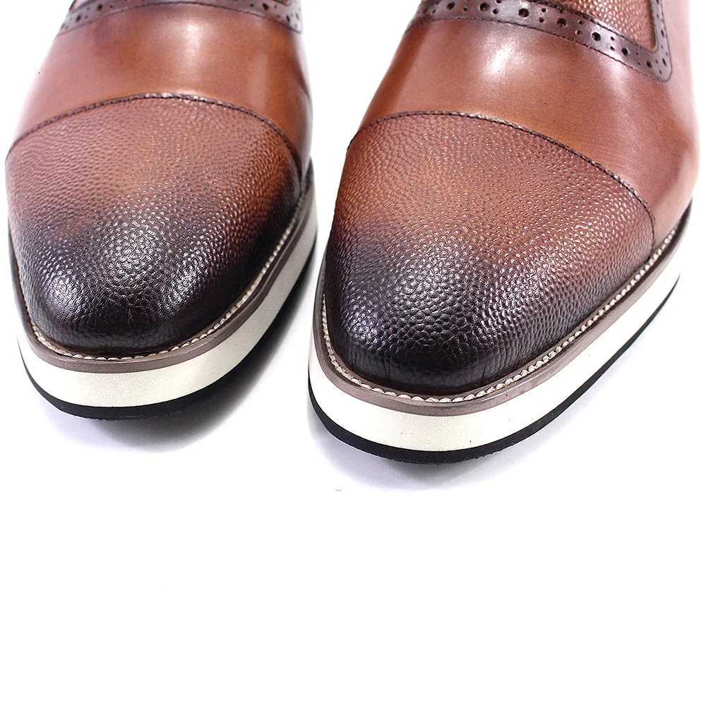 Classic Mens Genuine Leather Oxford Lace-Up Casual Shoes Solid Cap Toe Handmade Sneakers for Daily Outdoor Wear W250716