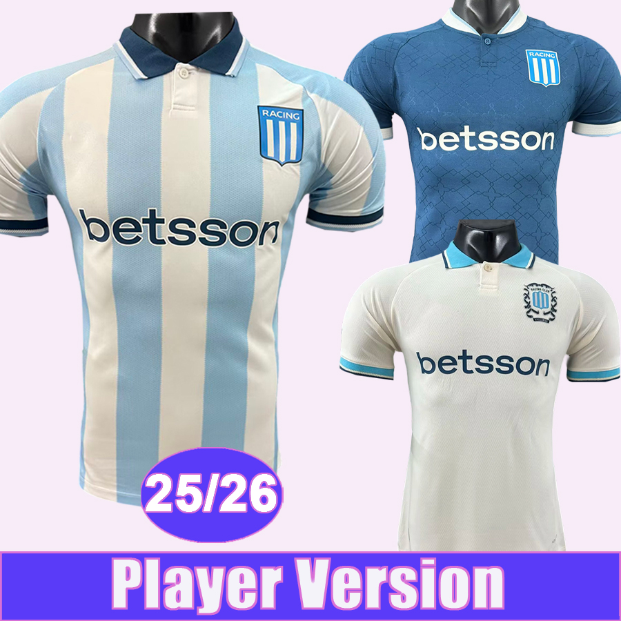 25 26 Racing Club Mens Player Soccer Jerseys SALAS VIETTO MARTINEZ MARTIRENA I.RODRIGUEZ CAMBESES SOLARI A.BALBOA Home Away 3rd Footall Shirts