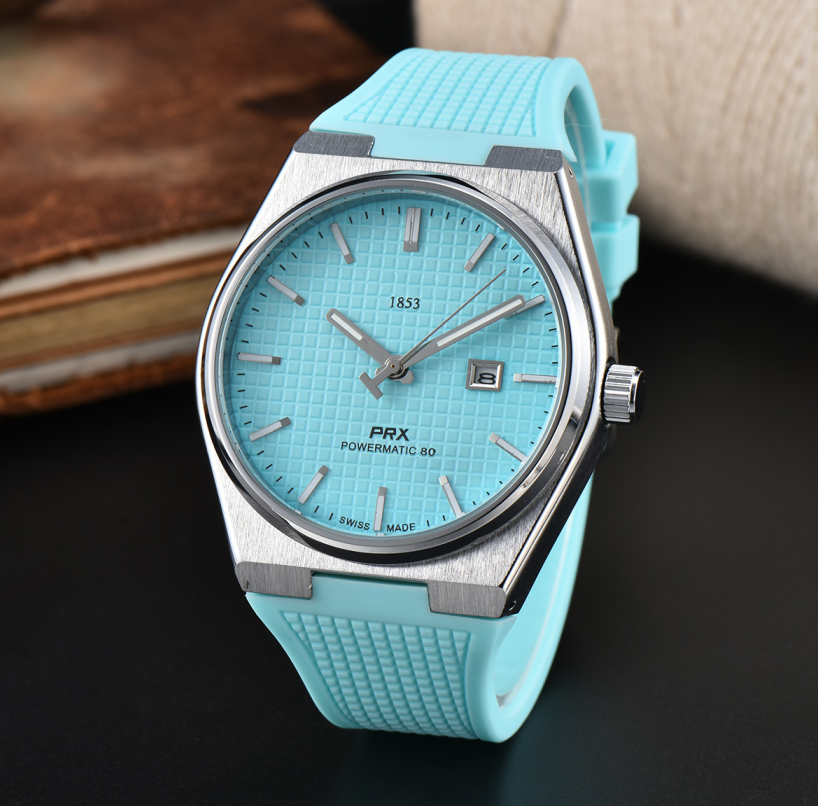MEN Fashion TISSOTSity PRX 1853 Quartz Wrist Watches bell Automatic mechanical wristwatches High Quality Luxury Brand Chronograph Clock stainless steel Belt #89