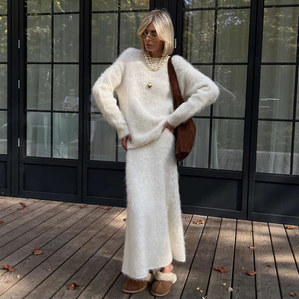 Autumn Winter Ins Style Knitted Two-Piece Sweater Set For Women B5