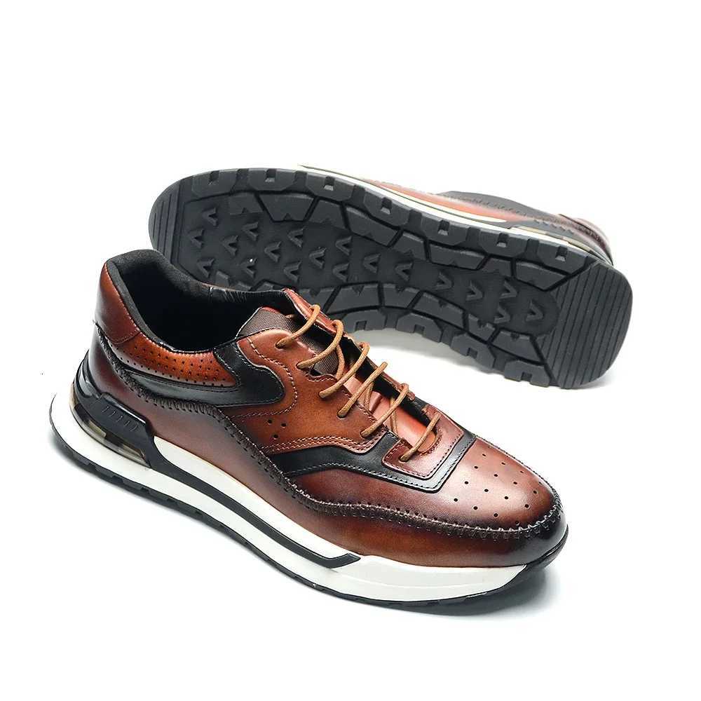 Luxury Designer Mens Oxford Sneakers Splicing Trainers Genuine Leather Stitching Comfortable Non Slip Walking Casual Shoes Men W250716