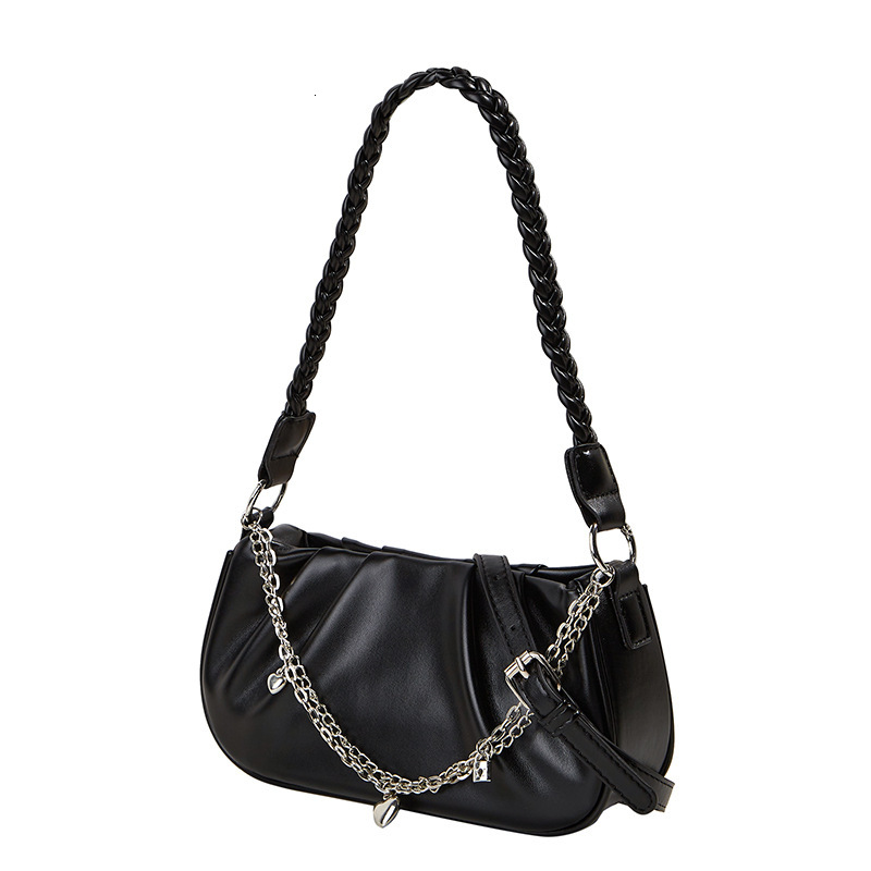 Designer High-End Pleated Cloud Underarm Fashion Shoulder Crossbody 2025 Soft Leather Chain Woven Handbag Light Luxury Women's Bag