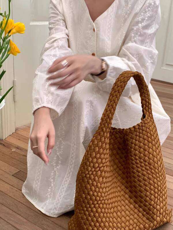 niche design handwoven capacity bucket simple fashion underarm versatile motherdaughter large trendy bag