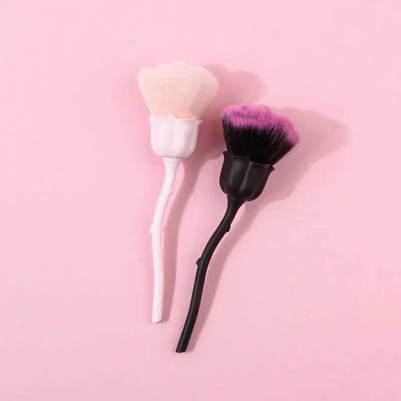 1pc Black Rose Shaped Loose Powder Makeup Brush Women Face Beauty Tools Nail Art Dusting Brush Foundation Grooming Makeup Tools XJ2500716