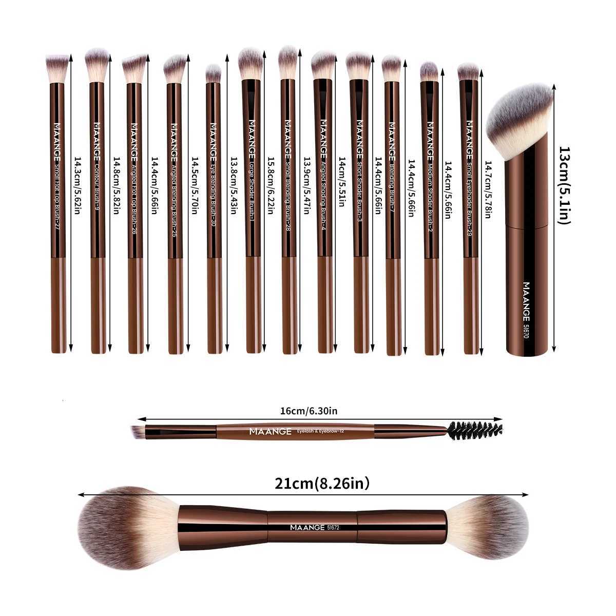 15pcs Professional Eyeshadow Makeup Brushes Blending Eyeliner Eyebrow Concealer Foundation Brush Makeup Accessories Gift XJ2500716