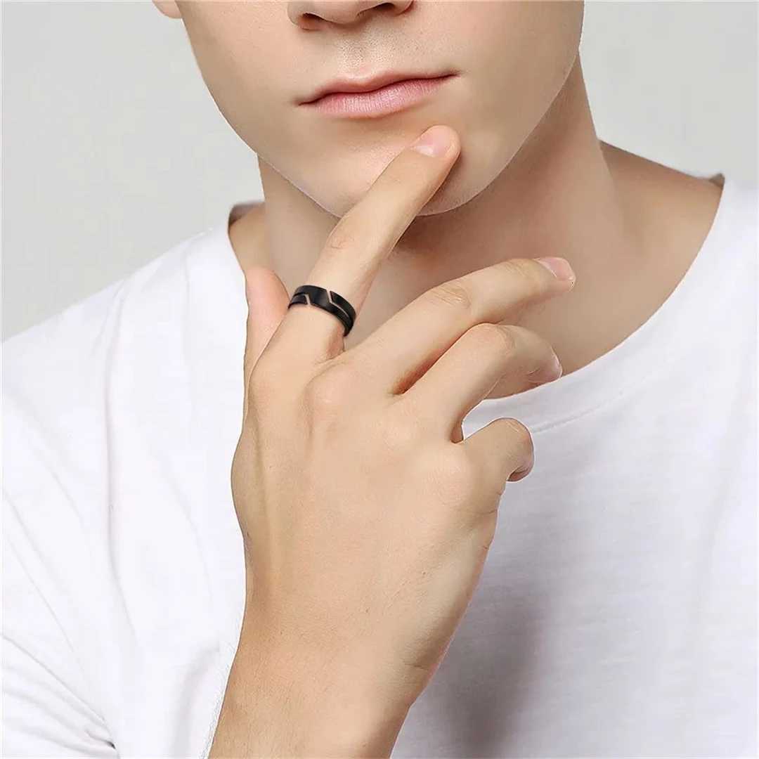 Fashion Simple Stainless Steel Couple Ring for Men Women Casual Finger Ring Jewelry Engagement Anniversary Party Gift S250716