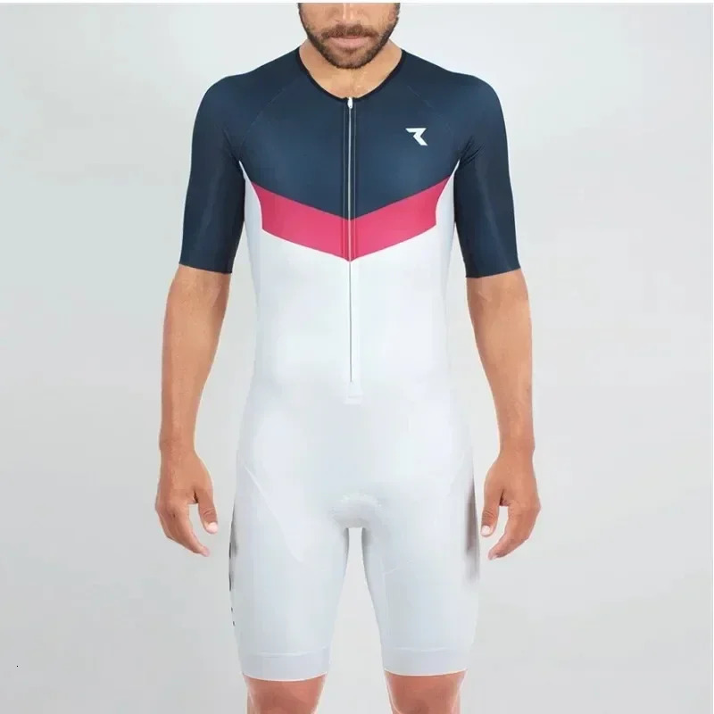 Mens Triathlon Racing Suit Summer Short Sleeve One-piece jumpsuits Road Cycling Skinsuit Swim/run/bike Speedsuit Ciclismo 2025 250715