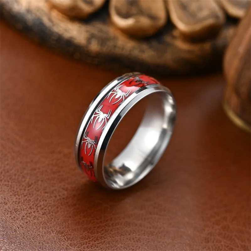New slanted edge oil drop patch red spider mens and womens rings Gothic personalized jewelry bracelets 2024 S250716