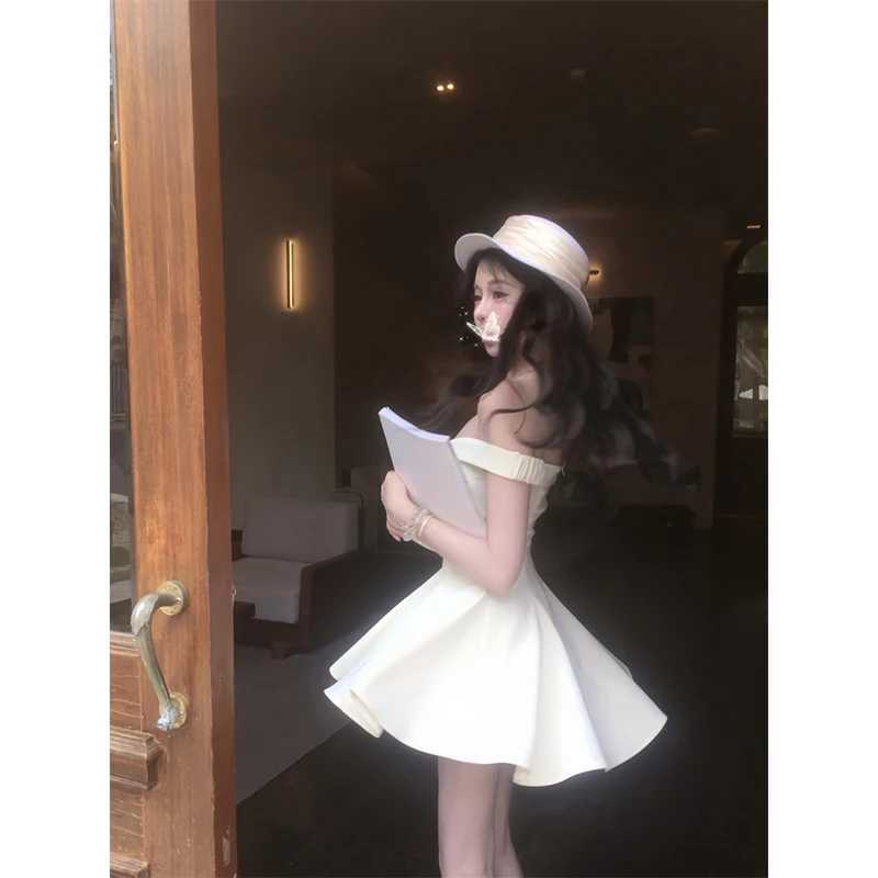 MEXZT Elegant Slash Neck Mini Dress Women Party Prom Luxury Sexy Backless Dresses Summer Ladies Korean Fashion Bodycon Dresses R250716