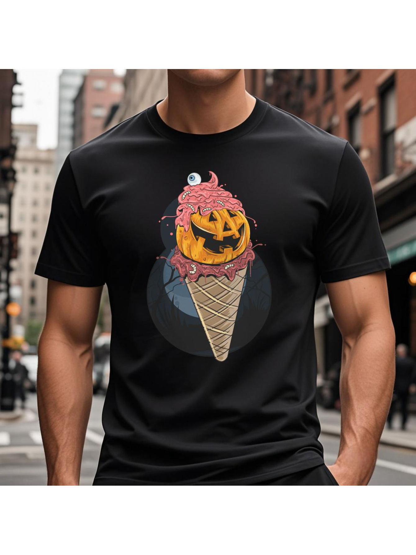 VogueEpoch Men black T Shirts S-3XL Cotton text Graphics Adult Short sleeve Round collar 180g White Halloween Wed cf