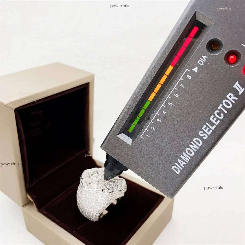 Zhenxuan s Sier Inlaid VVS Moissanite Hip Hop Cross Ring Fashion Trend Essential Ins Jewelry