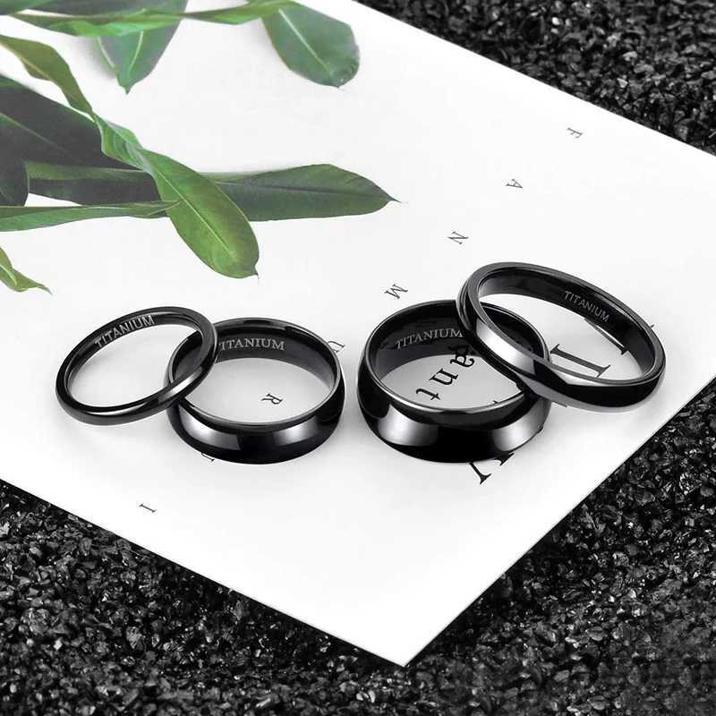 Somen 2mm/4mm/6mm Polished Silver Color Titanium Ring Women Smooth Wedding Band Minimalism Simple Stack Rings Female Jewelry S250716