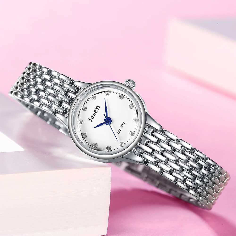 fashion sier steel rhinestone quartz bracelet Y250715