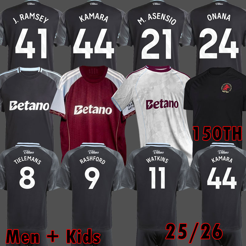 2025 150 Year Anniversary Kit Aston Soccer Jerseys Villa Kits 25 26 WATKINS McGINN BARKLEY men kids 150TH football Shirts ALLIV ROGERS Uniform Special BUENDIA Top