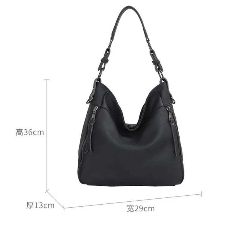 High Quality Womens Real Cow Leather Luxury Handbag Versatile Ladies Large Capacity Shoulder Crossbody High-end Commuting Bag