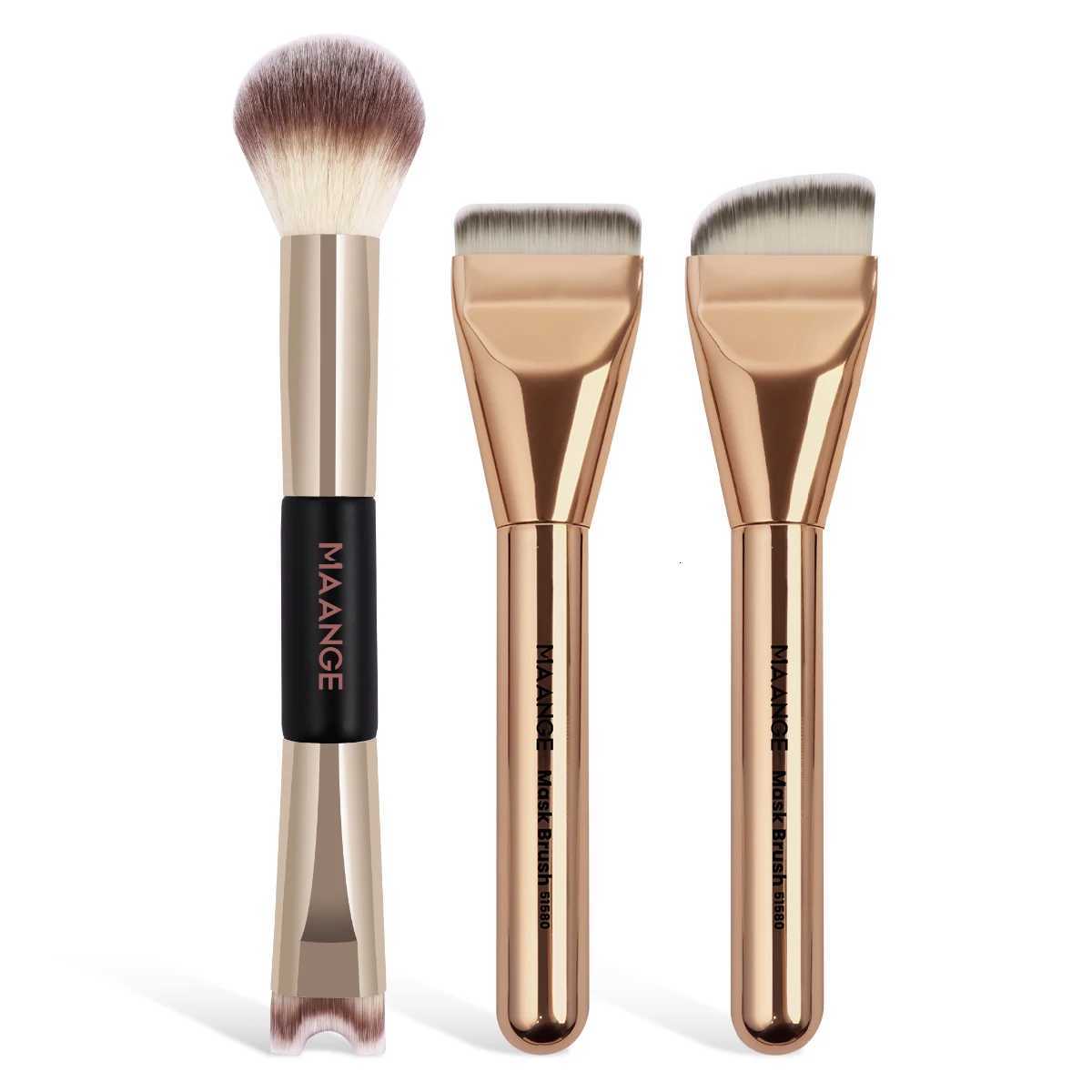 3pcs Makeup Brushes Set Facial Foundation Mask Brush for Liquid Cream Cosmetics Blending U-Shaped Top Powder Nose Contour XJ2500716