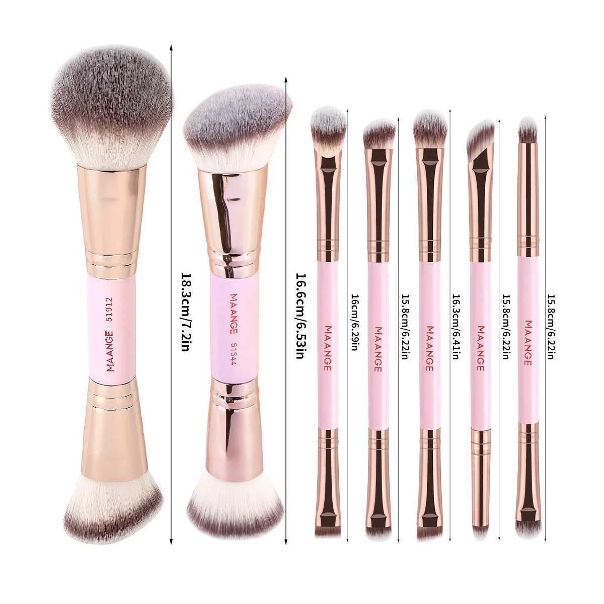 7pcs Double Head Makeup Brushes Dense Foundation Concealer Liquid Cream Blending Detail Eyeshadow Brushes Beauty Tools XJ2500716