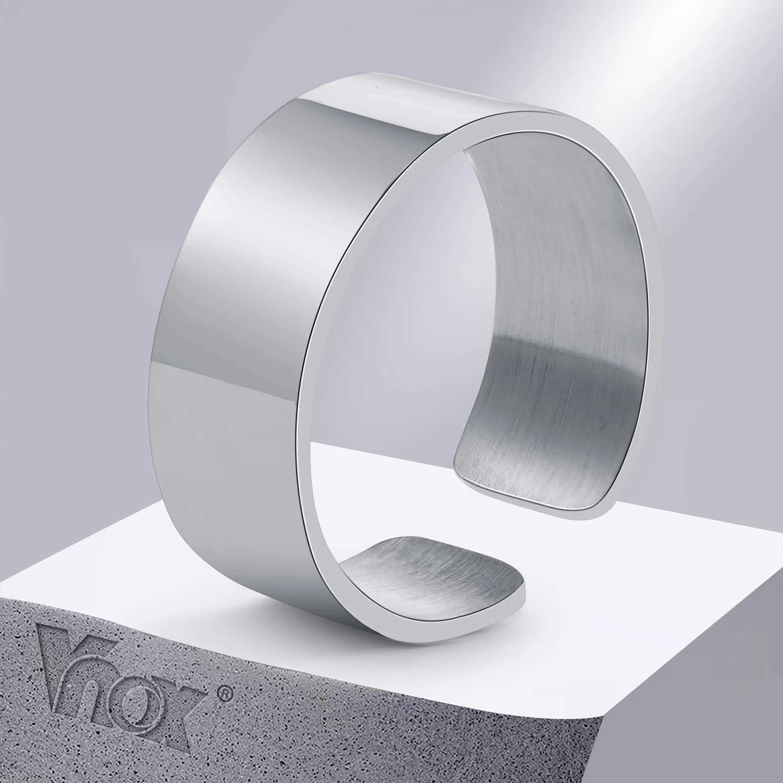 Vnox 6/8/11.5mm Ring for Men Waterproof Never Fade Stainless Steel Finger Band Reszibale Plain Classic Basic Punk Ring S250716