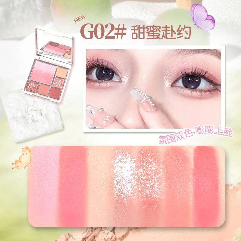 GOGO TALES Makeup Eyeshadow Palette 6 Colors Pink Natural Matte Shimmer Glitter Pigment Eye Shadow Pallete X250716