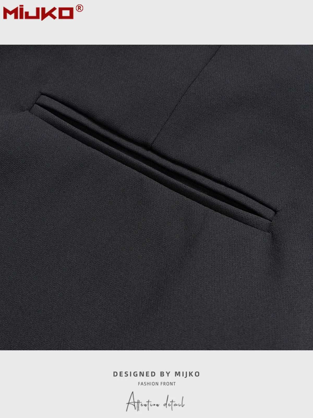 MIJKO Designer Pants Casual Baggy Soft Black Wide Leg Men Suit Pants C878# y250716