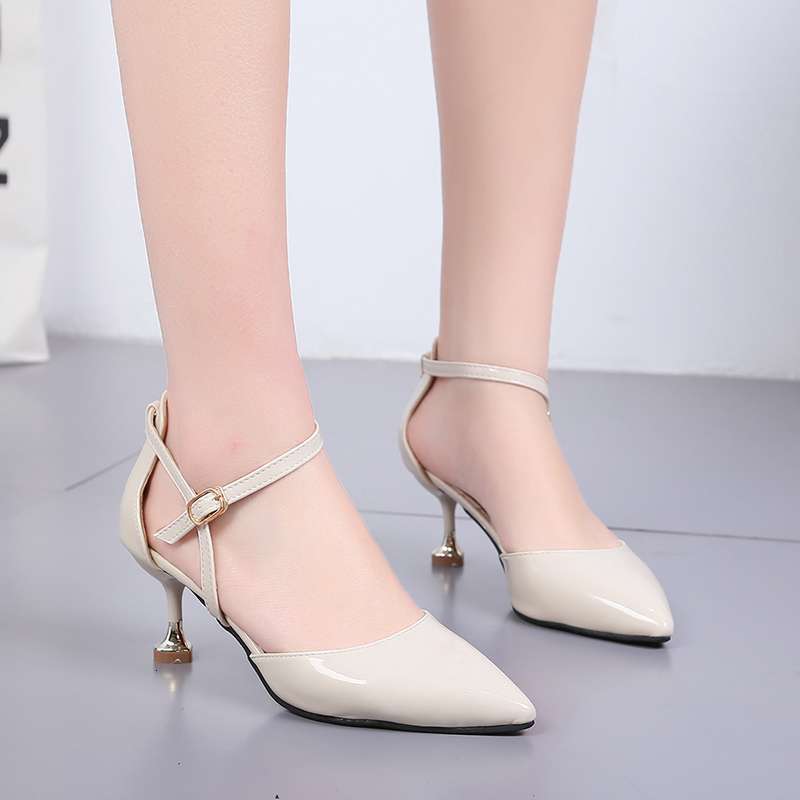 Designer sandals Cat Heel Sandals for Women 2025 New Summer Korean Style Versatile Closed Stiletto Pointed Toe Single One-Strap High Heels Women'