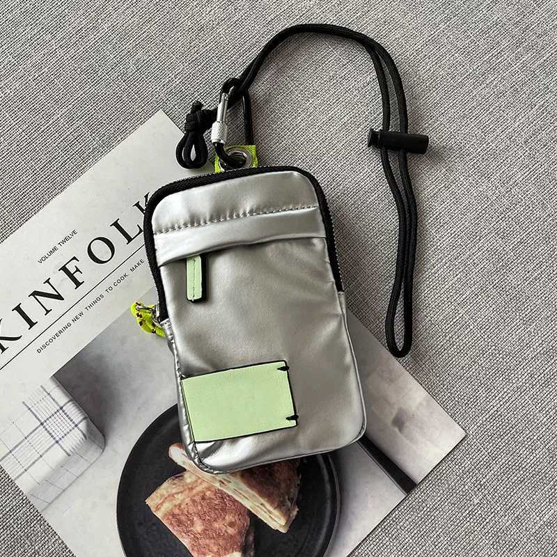 solid nylon bags High quality classic mini letter printing zipper design mobile bag multifunctional Spanish waterproof b