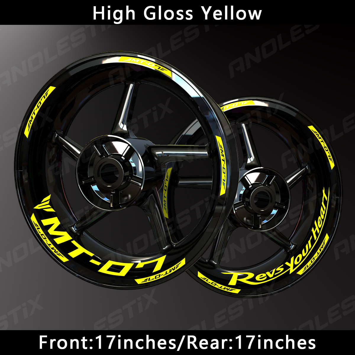 AnoleStix Reflective Motorcycle Wheel Sticker Hub Decal Rim Stripe Tape Customized For YAMAHA MT-07 MT07