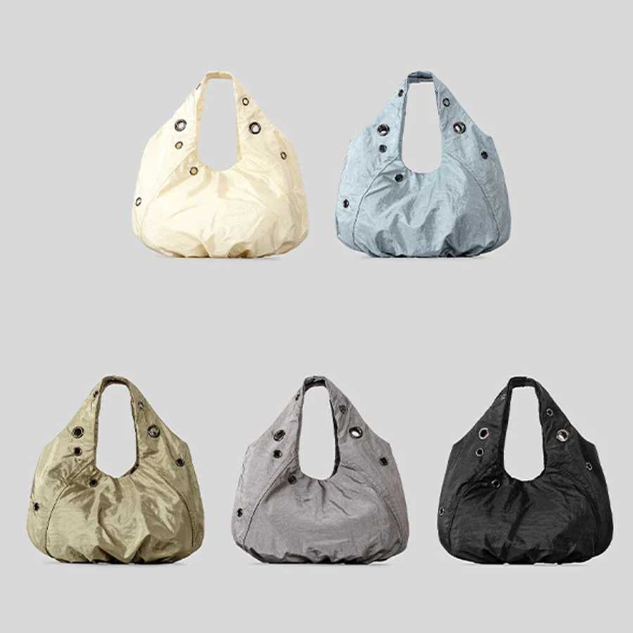 Casual Nylon Women Shoulder Bags Designer Lightweight Ruched Hobos Handbags Large Capacity Shopper Purses 2025