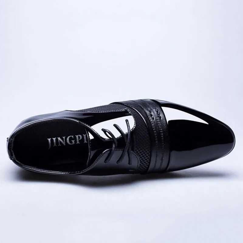 Fashion New British Mens Leather Shoes Classic Man Pointed Toe Formal Wedding Shoes Male Flats Dress Shoes Lace Up Y250715