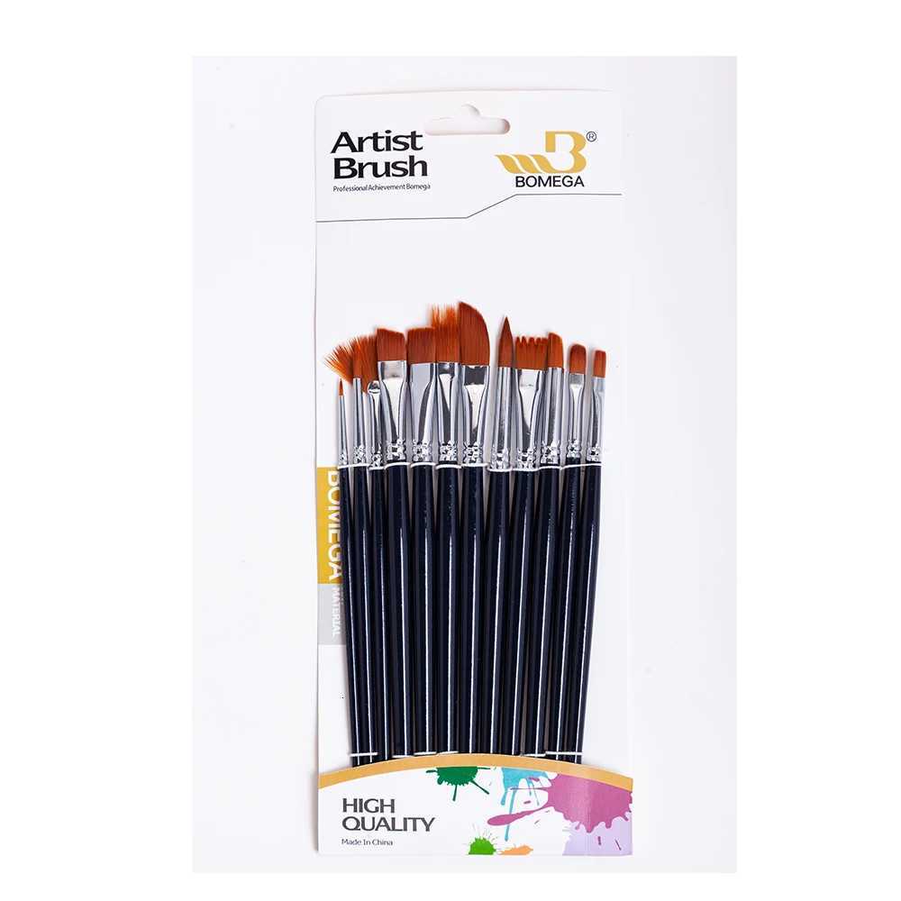 12pcs Multi-shape Brush Tip Acrylic Watercolor Gouache Paint Brushes XJ2500716