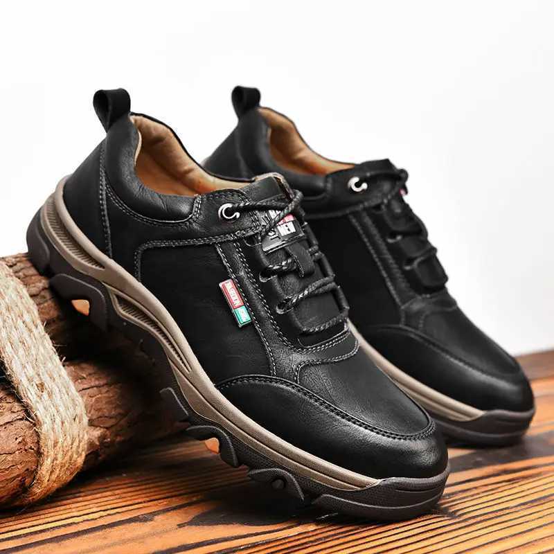 Mens Winter Shoes for Men 2022 Leather Warm Thick Sole Shoes Safety Wear-Resistant Outdoor Sports Casual Shoes Mens Sneakers W250716
