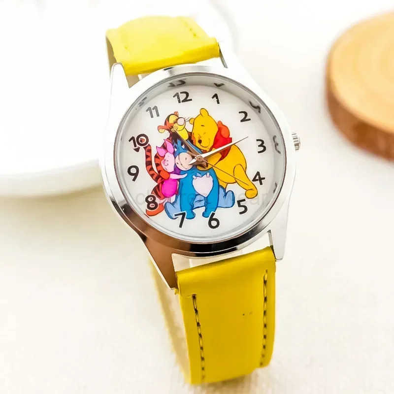 Disney Childrens Watches Winnie Bear Tigger Piggy Pi Jie Yi Er Childrens Watch Leather Band Glass Dial Watch W20250716