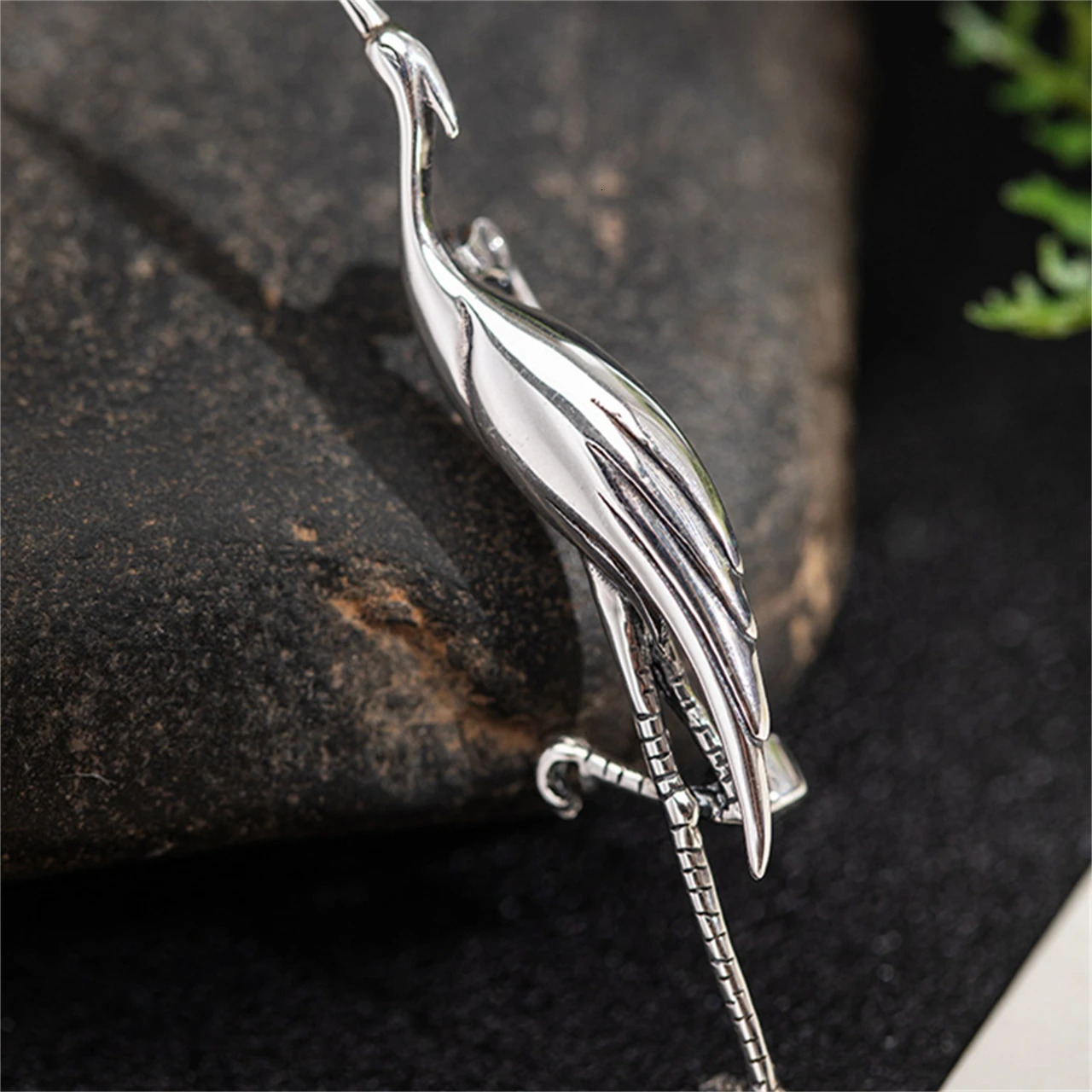 MeiBaPJ 925 Sterling Original Red-Crowned Crane Needle Lapel Dress Brooch Men and Women Fine Charm Party Jewelry 250712