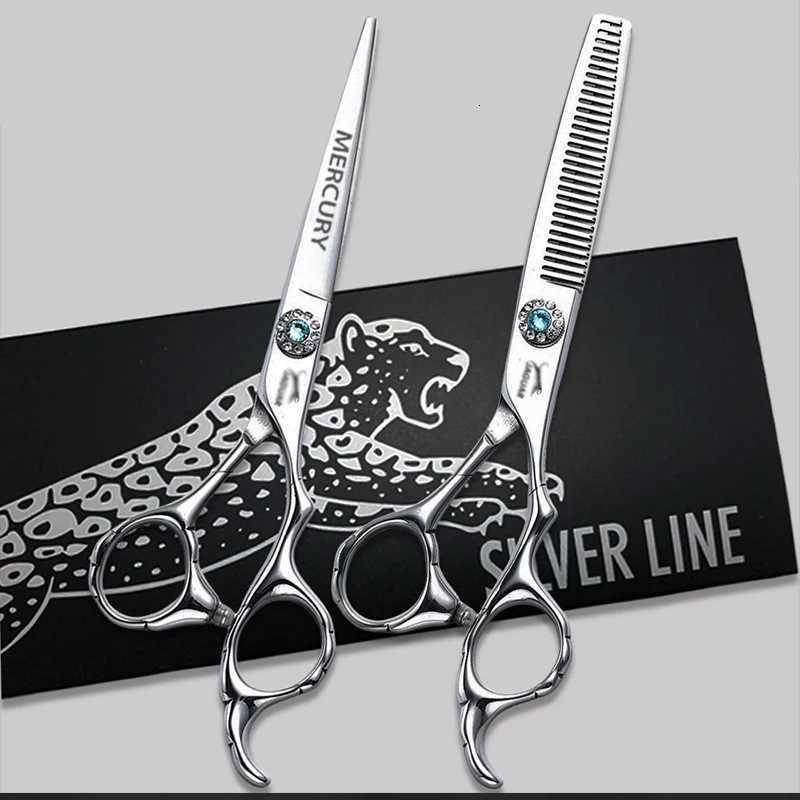 Japan 440c Steel 6.0 Inch Hairdressing Scissors Professional High Quality Cutting Thinning Set Barber Scissors Tool Salon Shears W250716