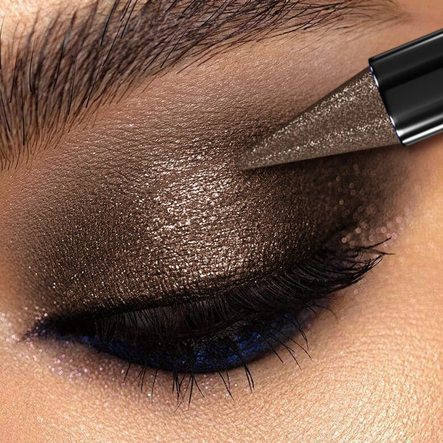 1pc Smoky Dark Brown Eyeshadow Pencil Stick Waterproof Pearlescent Metallic Glitter Eye Shadow Pen Eye Makeup Tool Women Gifts 250712