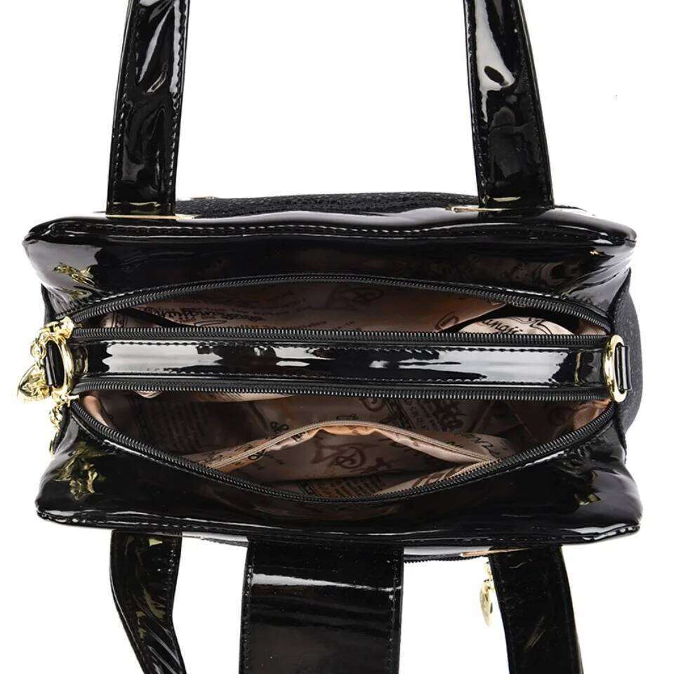 2 layer Large Capacity Tote Handbags Women Bags Designer Bright dia Ladies Boston Shoulder Bag High Quality Sac
