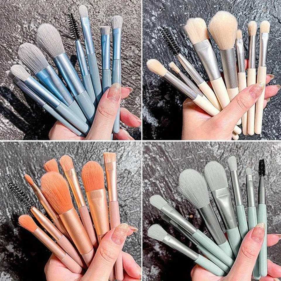 8Pcs Cosmetics Foundation Blush Powder Eyeshadow Blending Makeup Brush Soft Fluffy Makeup Brushes Beauty Tools Makeup Brushes XJ2500716