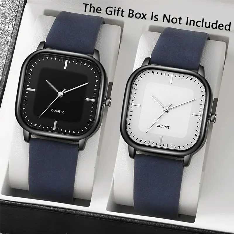 Two-piece mens Quartz with black brown strap Y250715
