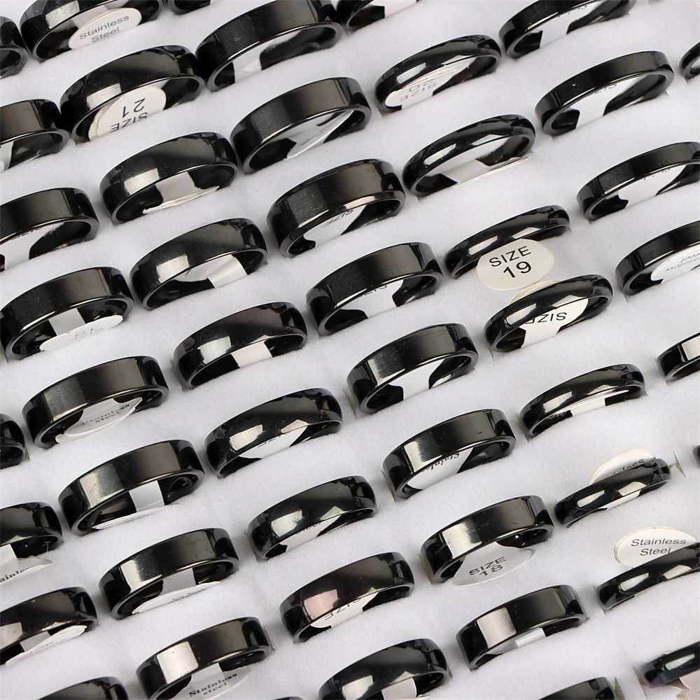 10pcs/lot Multicolor Smooth Stainless Steel Polishing Rings Width 2mm-8mm For Women Men Width 2mm-8mm S250716