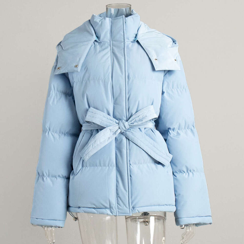 New Women's Hooded Cotton Jacket, Stylish Thickened Warm Versatile Zipper Puffer Jacket B5