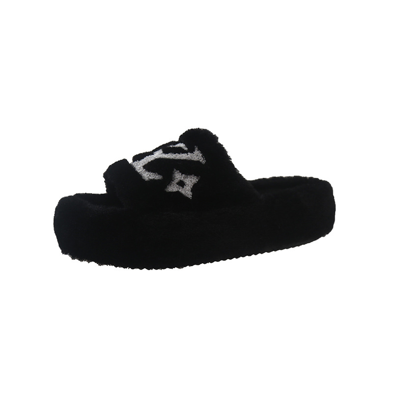 2025 Autumn Winter New Letter Print Thick sole 5cm Cotton Slippers Womens Indoor Outdoor Comfortable Versatile Warm Slipper Multiple Color Options Ava