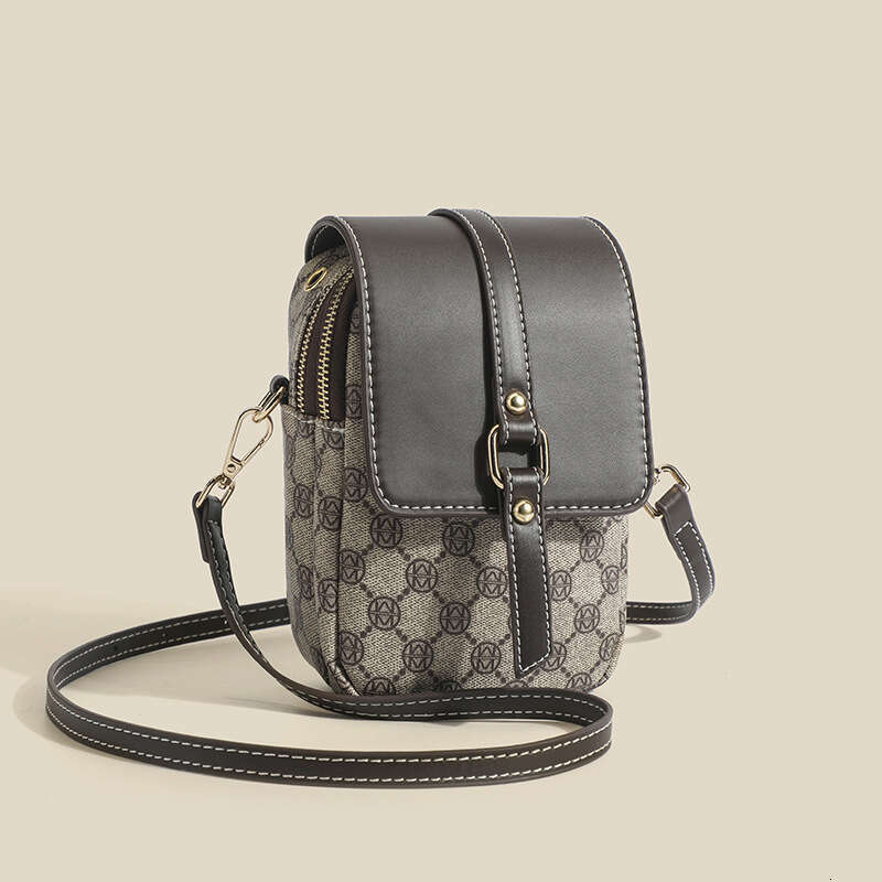 2022 Summer New Vertical Phone Fashionable Easy-to-Coordinate Single Shoulder Crossbody Printed Bag Multi-layer Coin Purse for Women