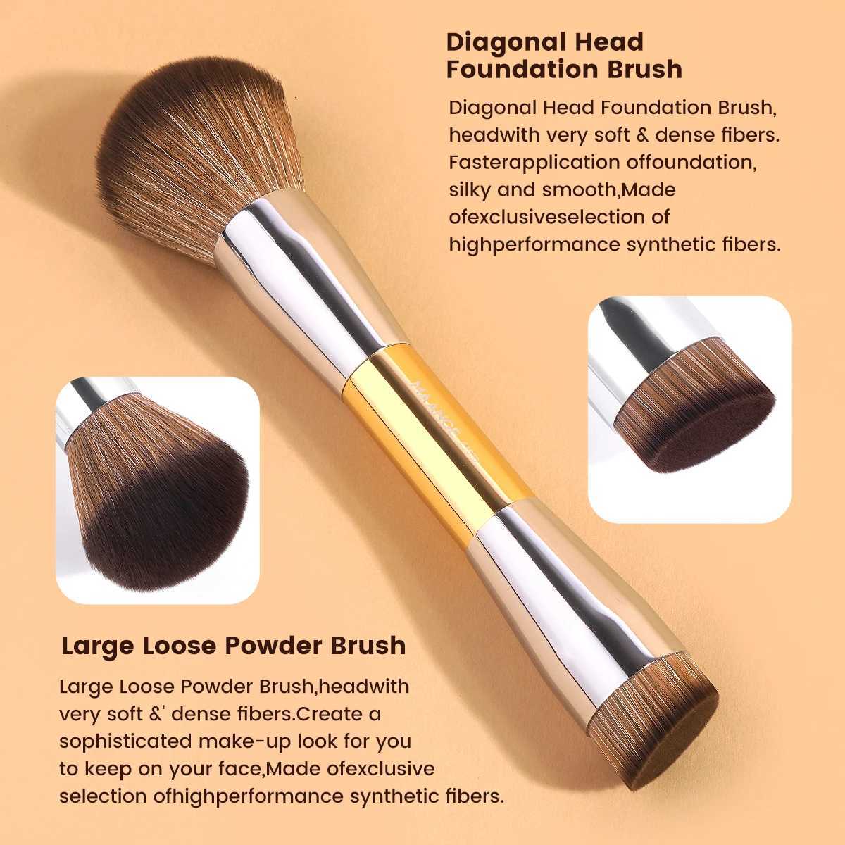 23-piece Makeup Tool Kit 20 Brushes Liquid Cream Blending Concealer Eyeshadow Brushes with 2 Powder Puffs Storage Bag XJ2500716
