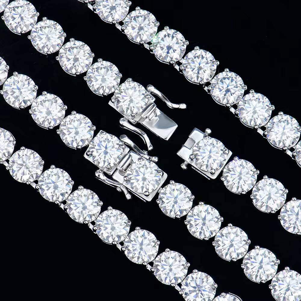 Custom Wholesale Mens 6mm Ice Out Hip-Hop Necklace Sterling Silver 925 Gra Tennis Lab Diamond Mossanite Moissanite Chain