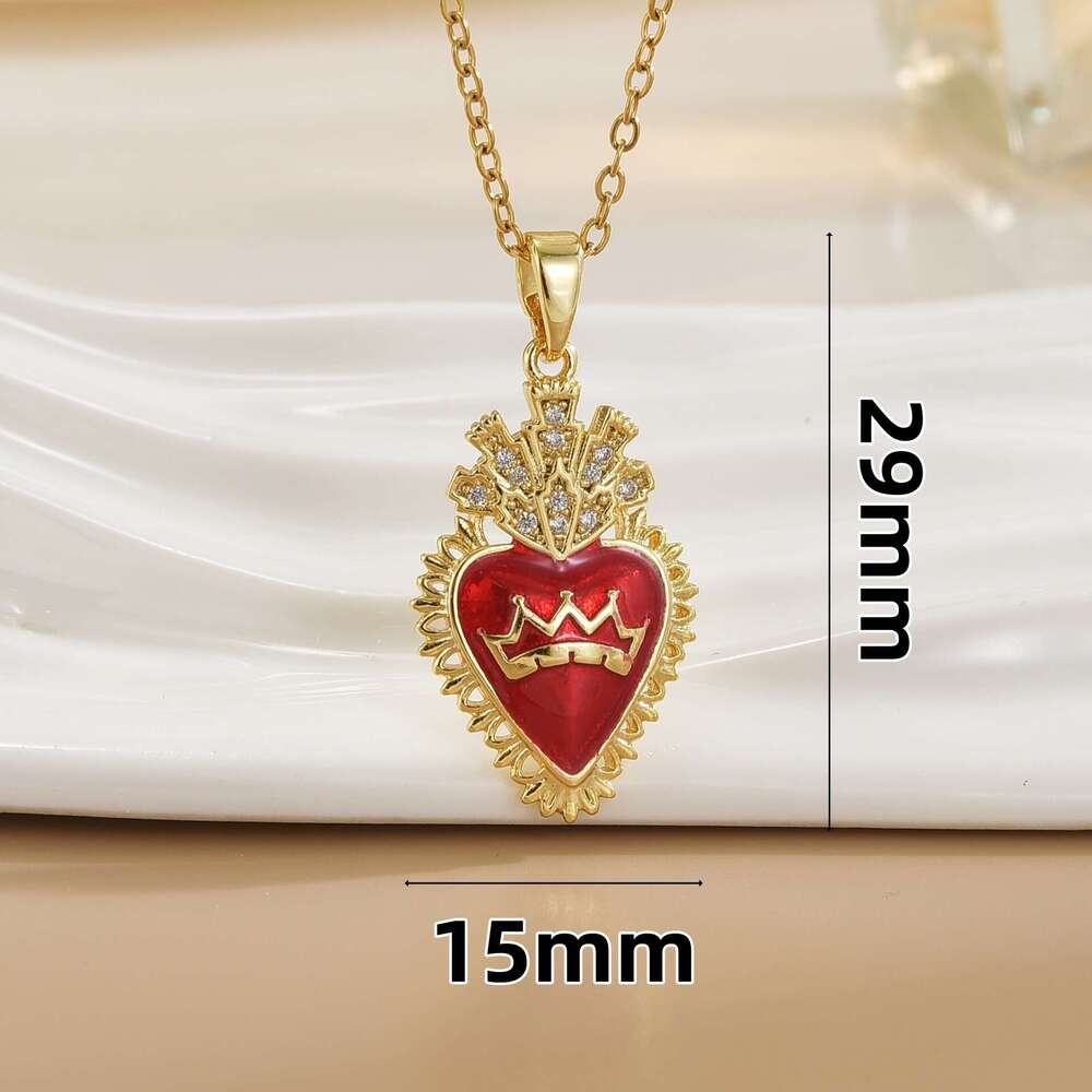 Elegant Zircon Necklace For Women High-End Light Accessory Exquisite Heart Pendant Collarbone Chain Jewelry A55