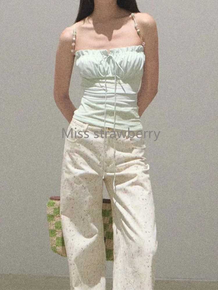 Summer Sweet New Off Shoulder Sling 2-piece Set Women Design Casual Skinny Sleeveless Vest Tops + High-waist A-line Skirt Suit R250716