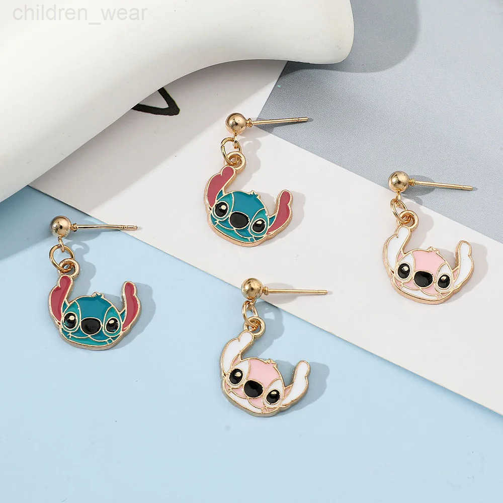 Disney 100% Authentic Disney Trend Stud Earrings Anime Jewelry Accessories Stitch Cartoon Kawaii Earring Birthday Gifts W20250716